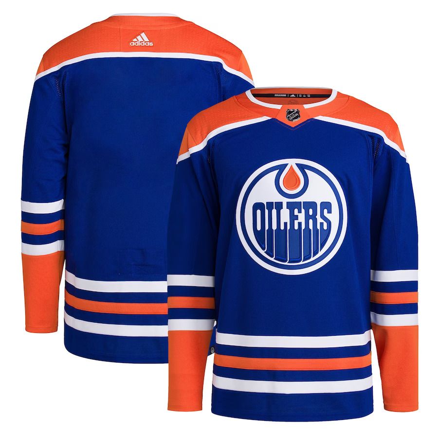 Men Edmonton Oilers adidas Royal Home Primegreen Authentic Pro Blank NHL Jersey